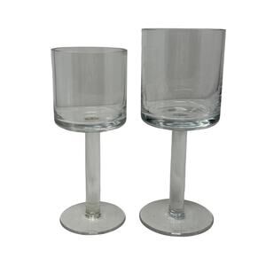 Calvin Klein Bergen Set of 2 Glasses: Water Goblet + Wine Glass Thick Stem